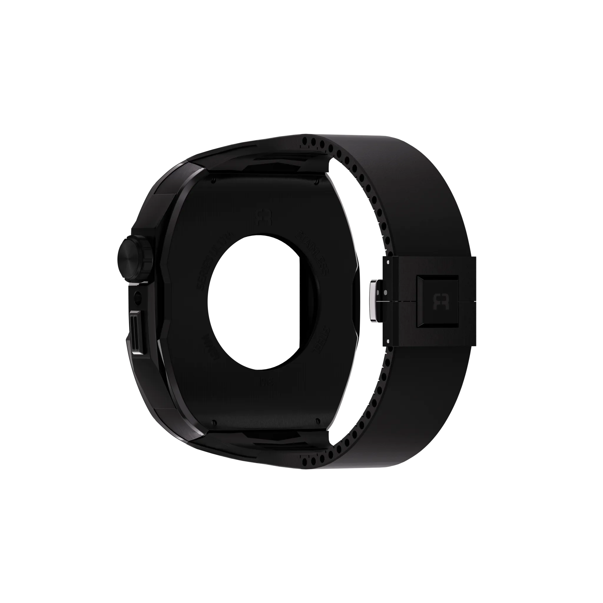 Reqior Funda con correa de goma Apple Watch 45mm (negro)