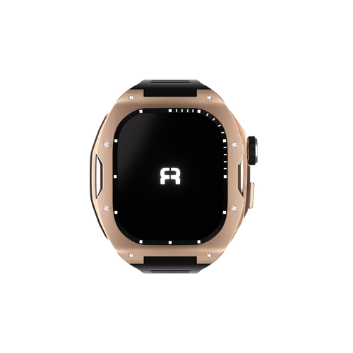 Reqior Funda con correa de goma Apple Watch 45mm (rosa dorado)