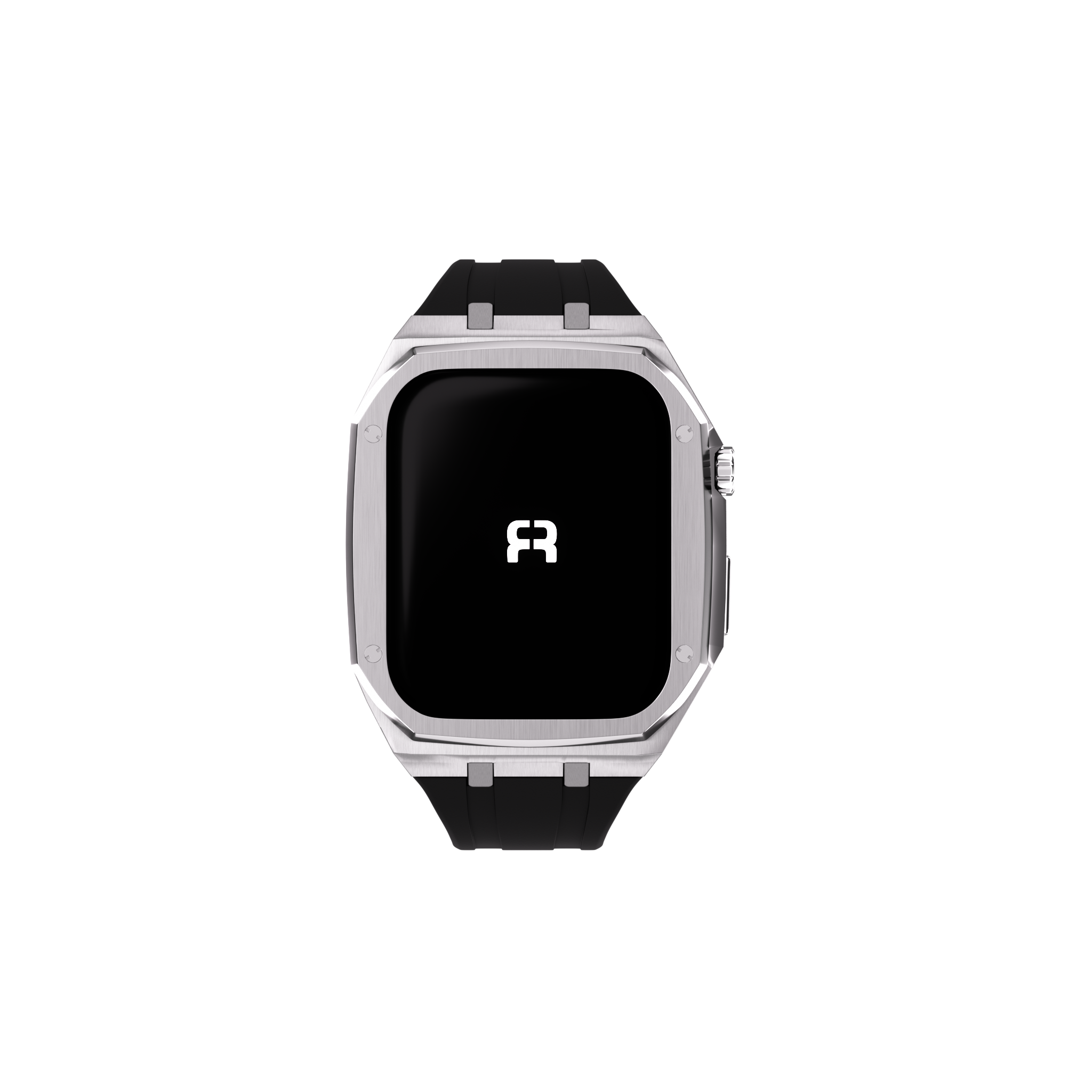 Reqior Funda de metal con correa de goma Apple Watch 45mm (plateado)