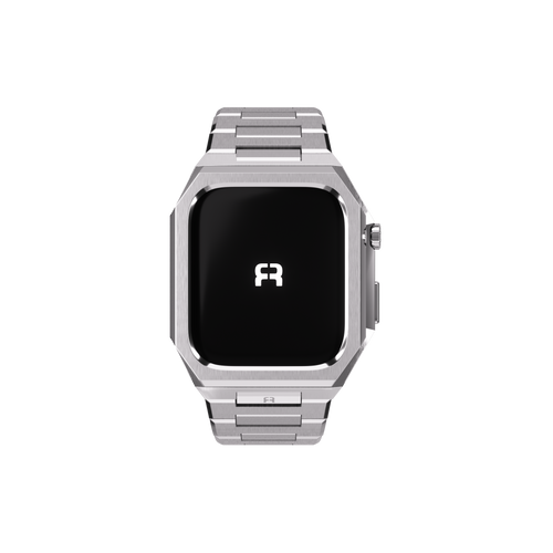 Reqior Funda con correa de acero 'Nautilus' Apple Watch 45mm (plateado)