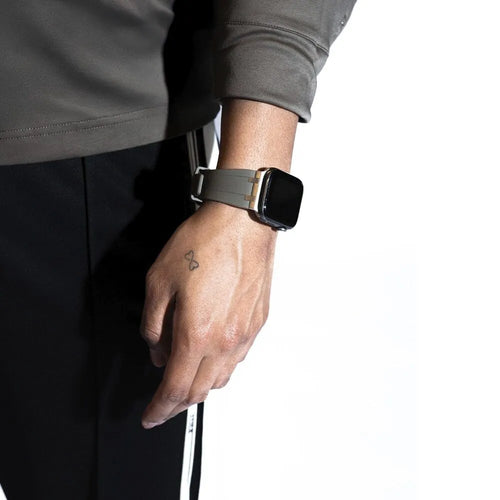 BALR. Apple Watch Ultra Liquid Silicone Strap (Brown/Titanium)