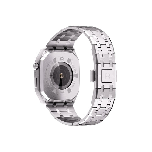 Reqior Funda con correa de acero Apple Watch 45mm (plateado)