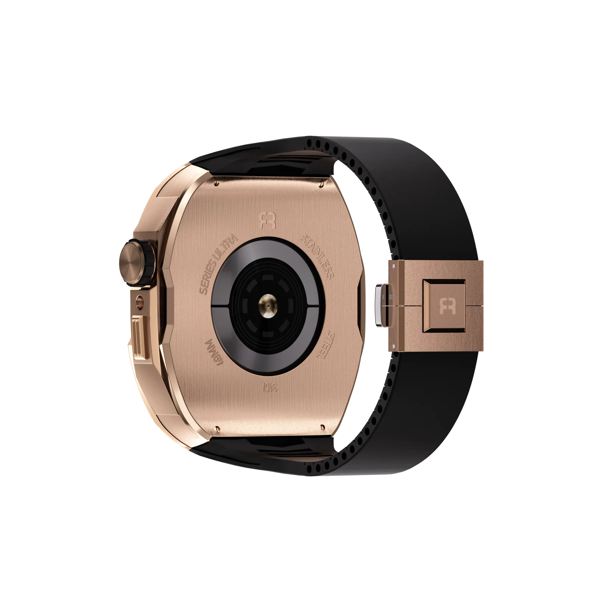 Reqior Funda con correa de goma Apple Watch 45mm (rosa dorado)
