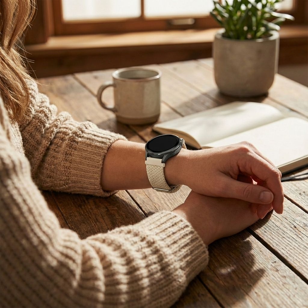 Bandz Correa trenzada ajustable Garmin Venu 4 - 41mm (blanco estrella)