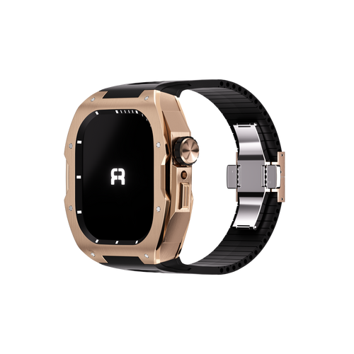 Reqior Funda con correa de goma Apple Watch 45mm (rosa dorado)