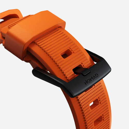 Nomad Correa de silicona resistente Apple Watch (negro/ultra naranja)