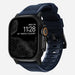 Nomad Correa de silicona resistente Apple Watch (negro/azul atlantico)