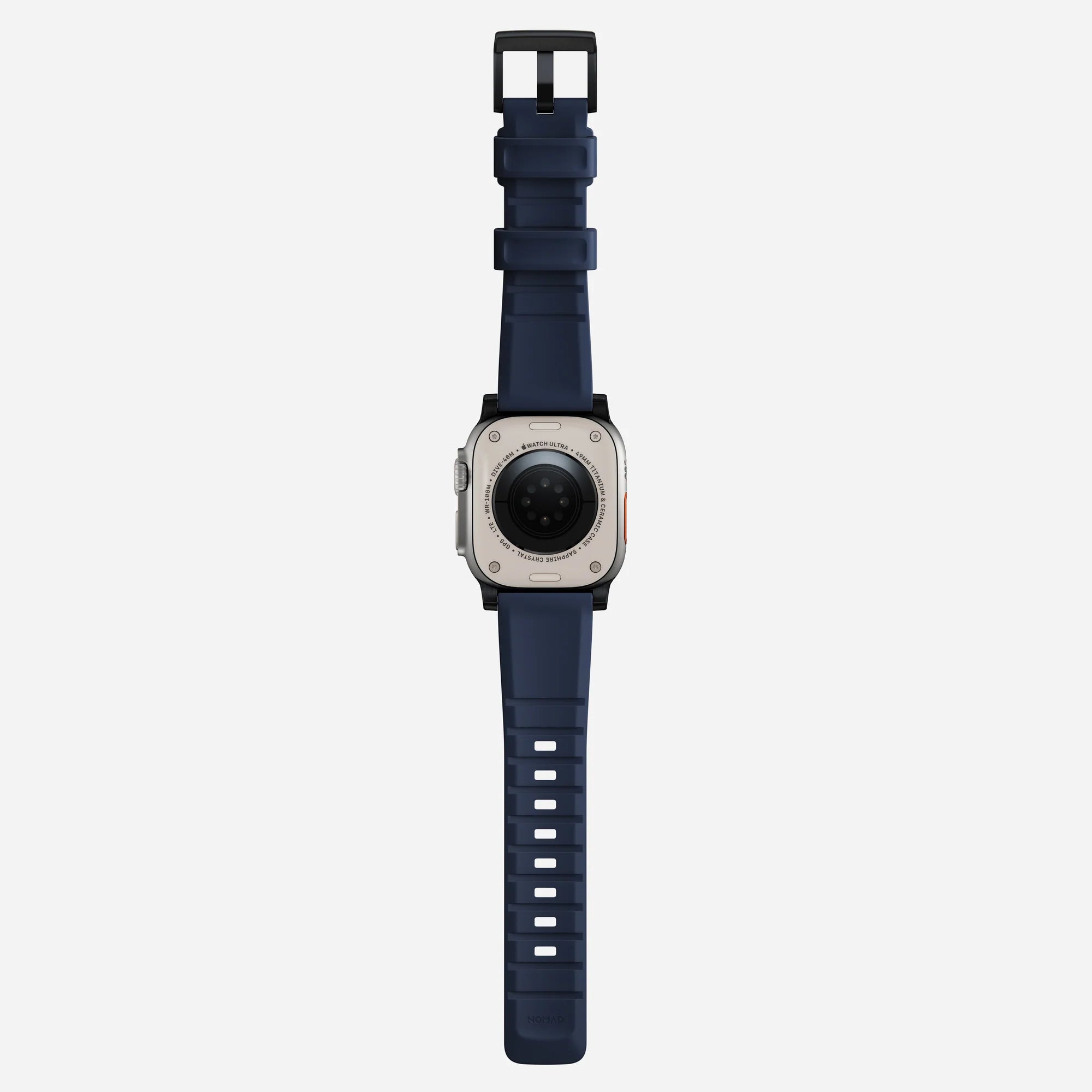 Nomad Correa de silicona resistente Apple Watch (negro/azul atlantico)