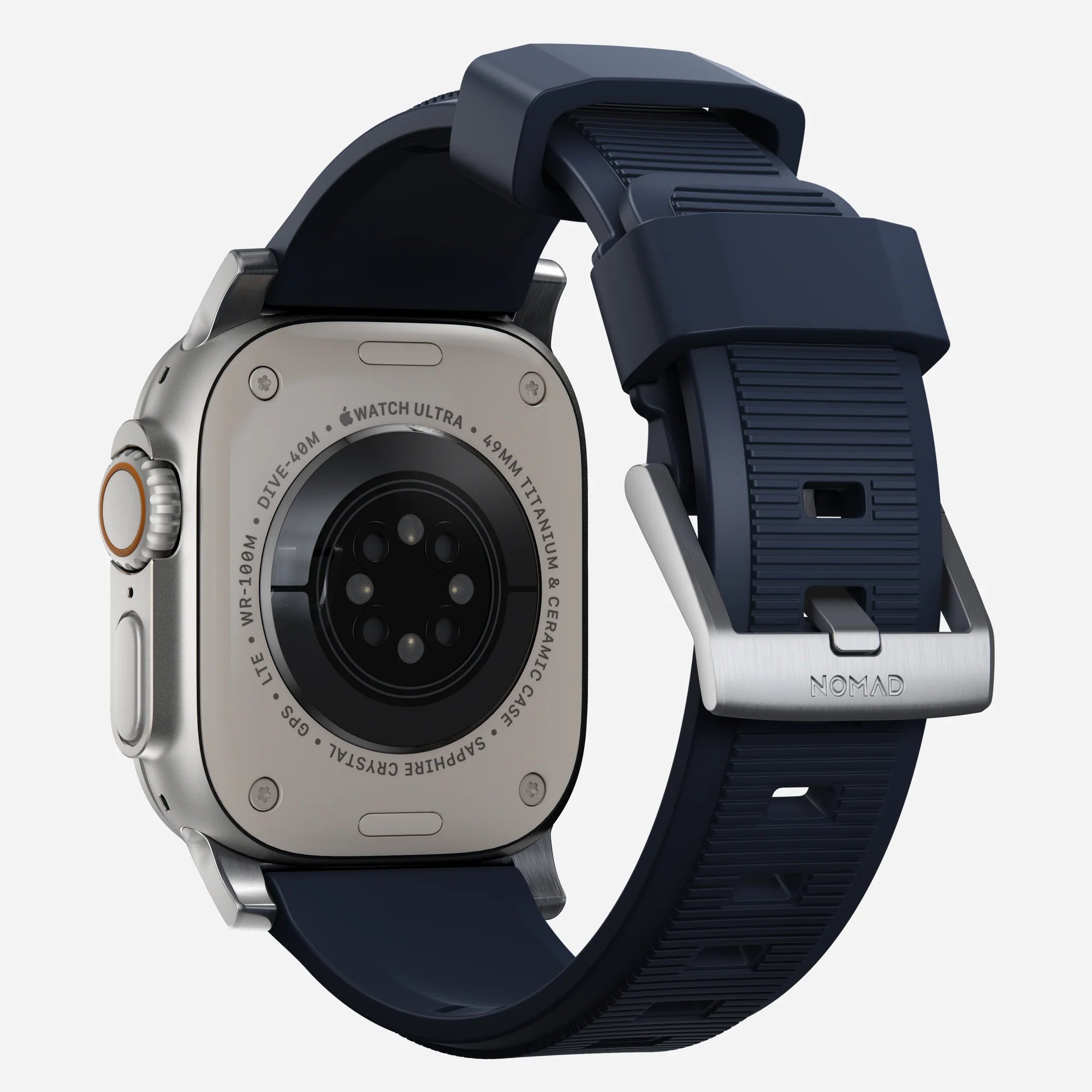 Nomad Correa de silicona resistente Apple Watch plateado/atlantico azul)