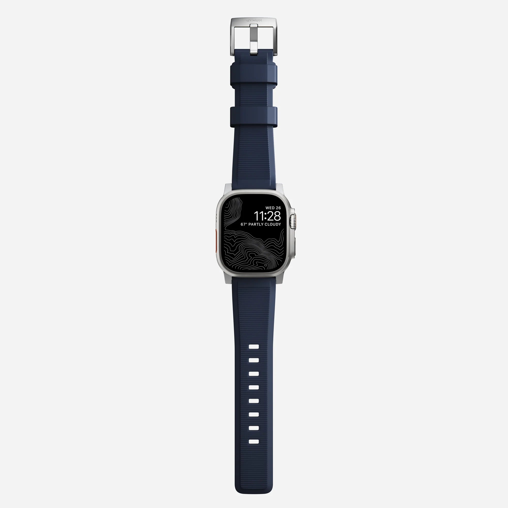 Nomad Correa de silicona resistente Apple Watch plateado/atlantico azul)