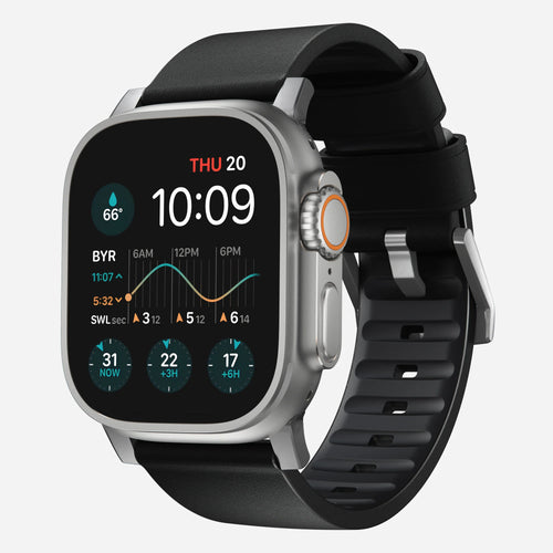 Nomad Correa hibrida Apple Watch Active Pro (negro/plateado)