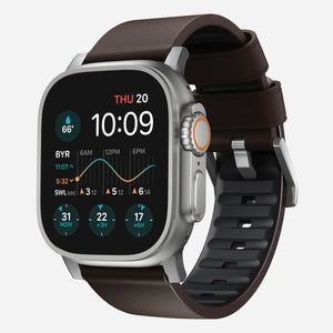 Nomad Correa hibrida Apple Watch Active Pro (marrón/plateado)