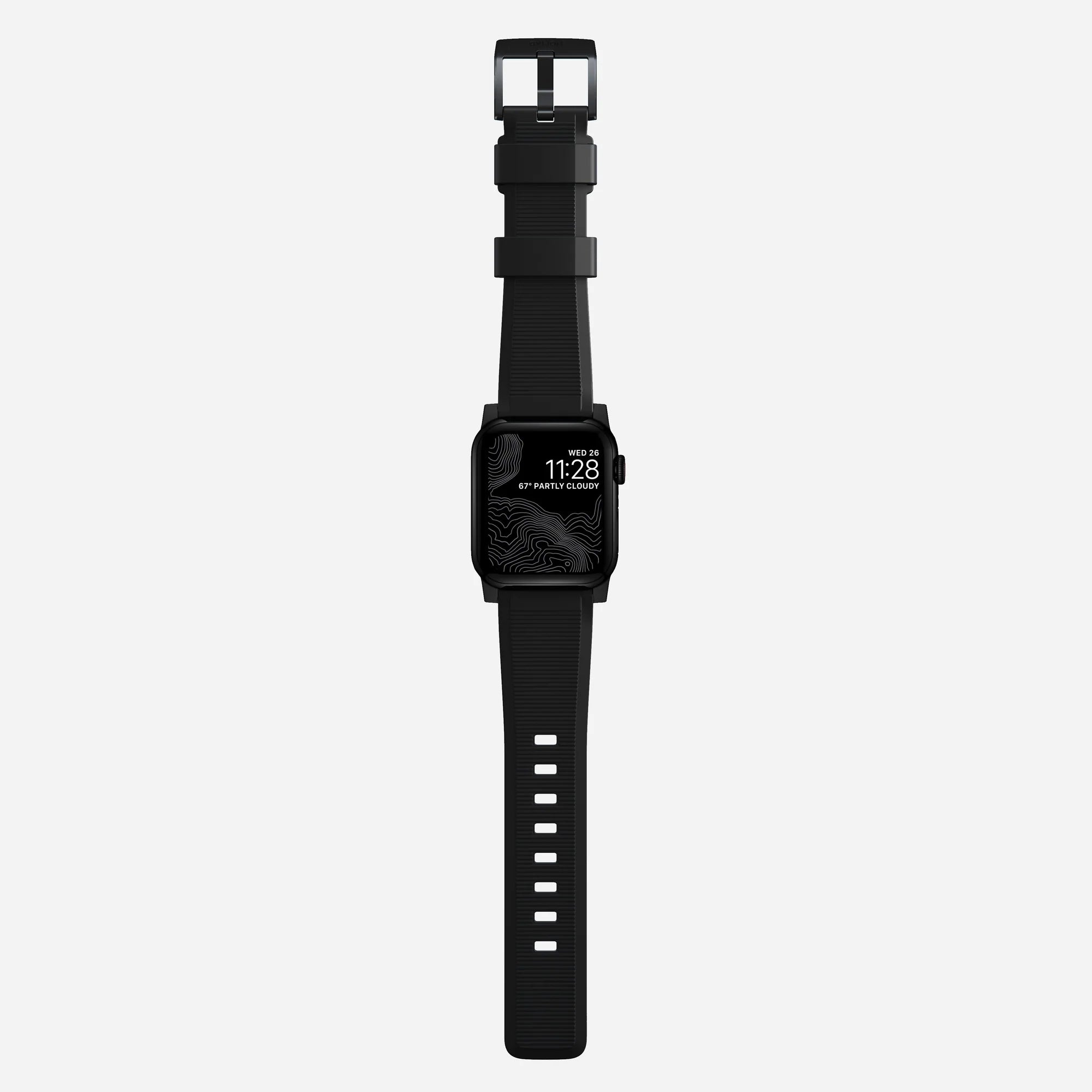 Nomad Correa de silicona resistente Apple Watch (negro)