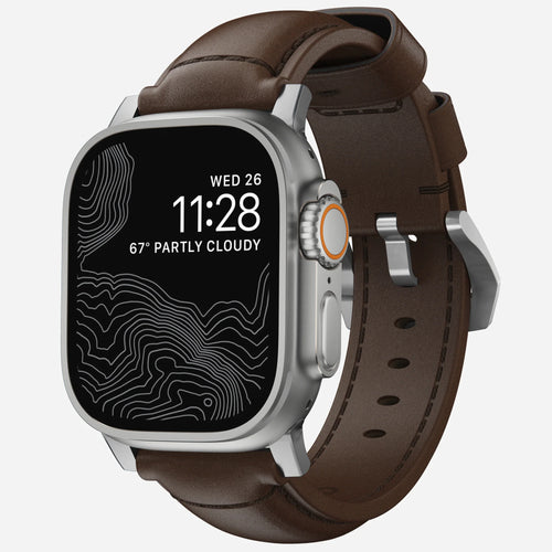 Nomad Correa cuero tradicional Apple Watch (marrón/plateado)