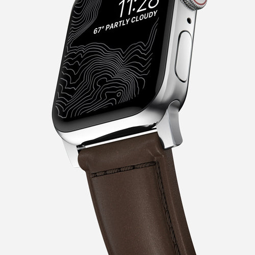 Nomad Correa cuero tradicional Apple Watch (marrón/plateado)