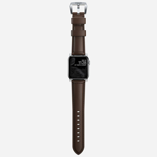 Nomad Correa cuero tradicional Apple Watch (marrón/plateado)