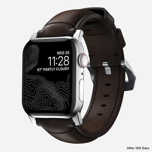 Nomad Correa cuero tradicional Apple Watch (marrón/plateado)