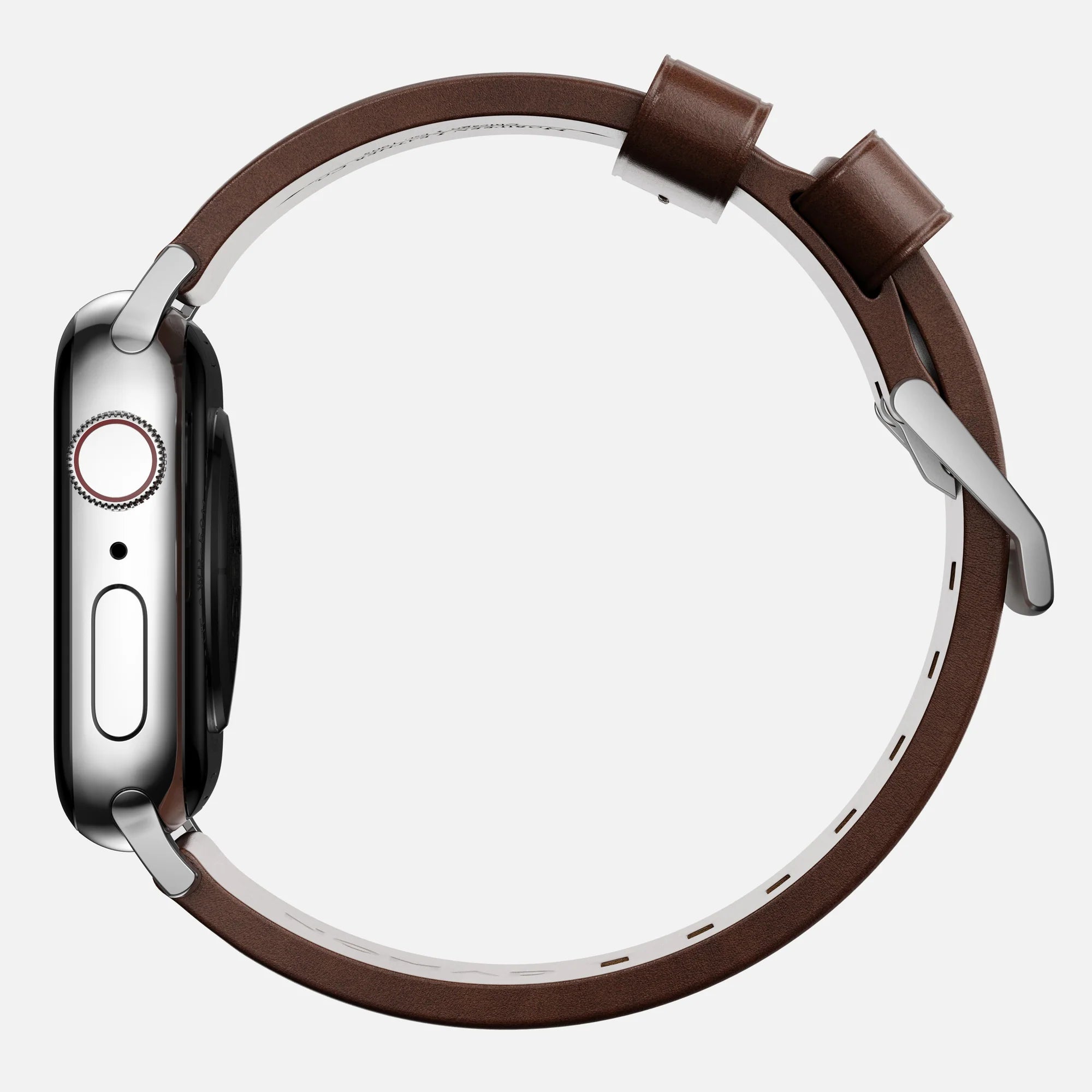 Nomad Correa cuero moderna Apple Watch (marrón/plateado)