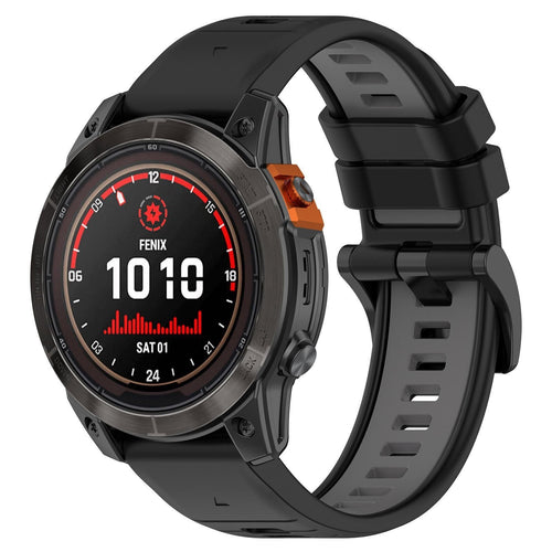 Correa deportiva con hebilla Garmin Approach S70 - 47mm (negro/gris)