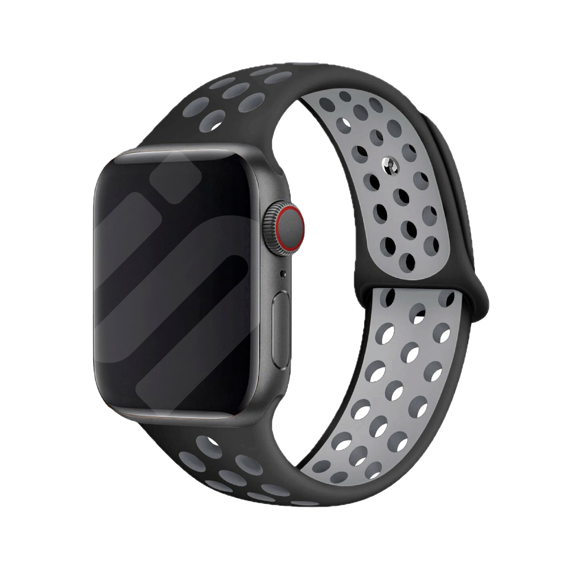 Correa deportiva Apple Watch (negra/gris)