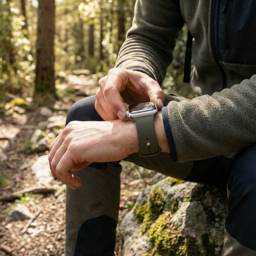Correa silicona Apple Watch (verde oscuro)
