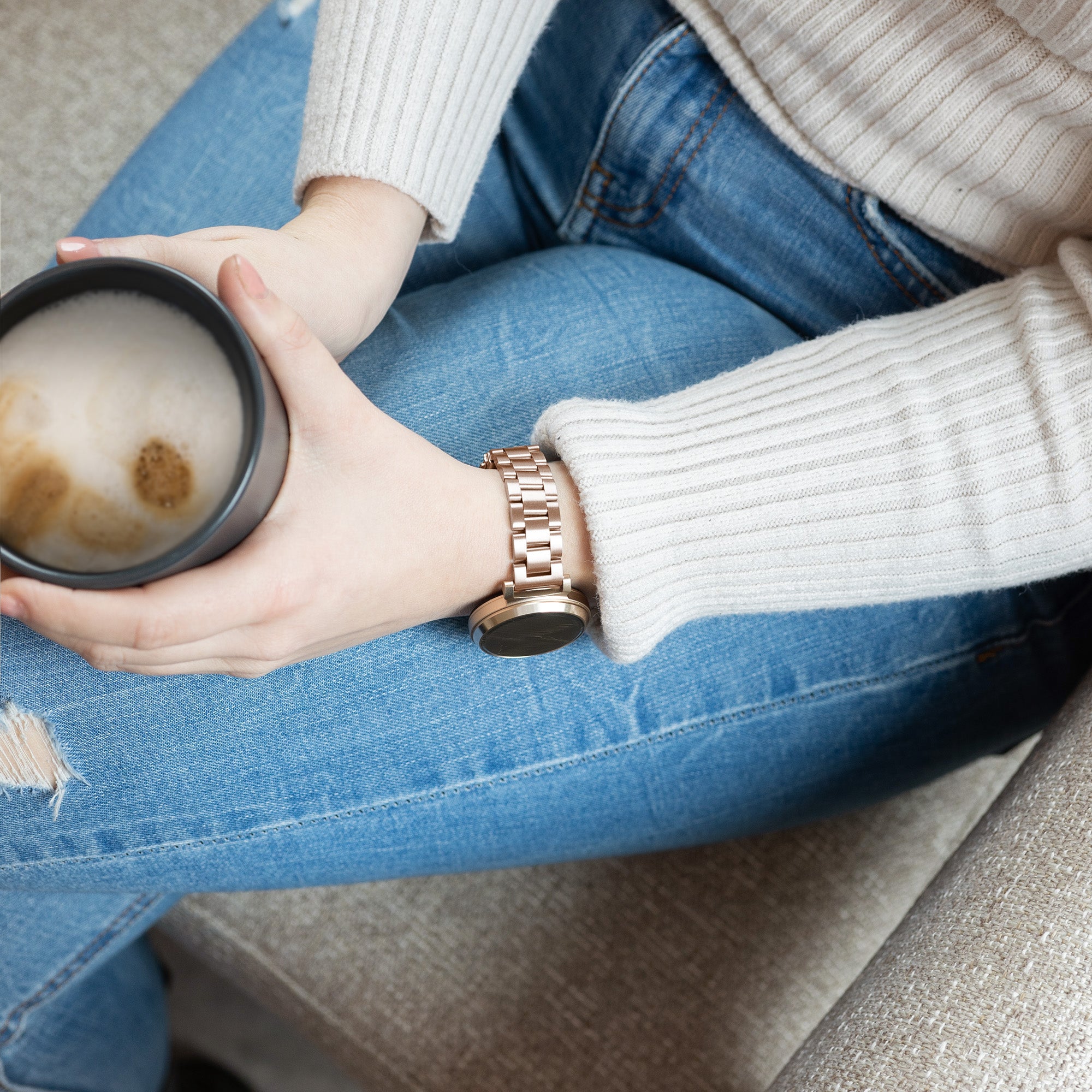 Garmin Lily Steel Strap (Rose Gold)