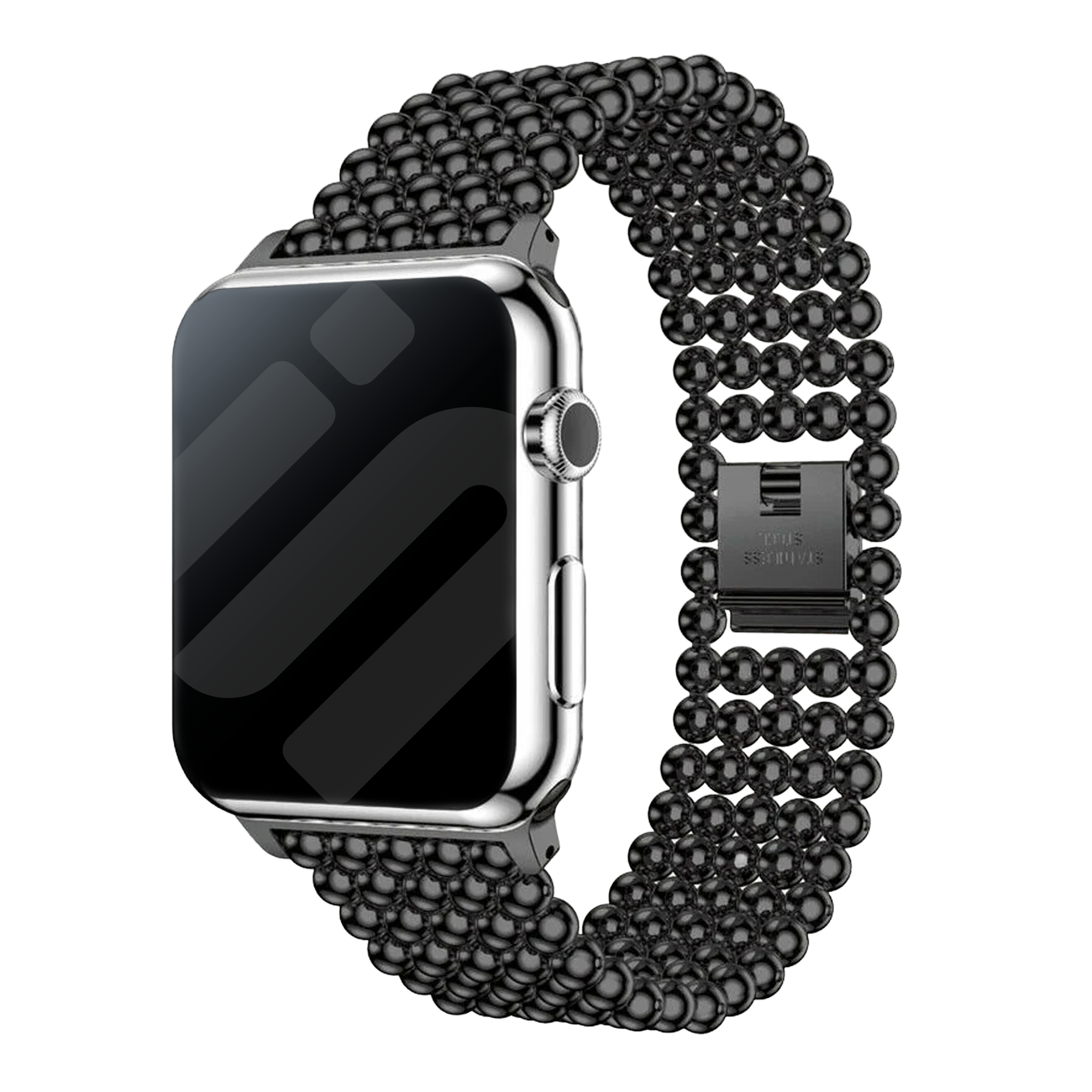 Apple Watch Beaded Steel Strap (Black)