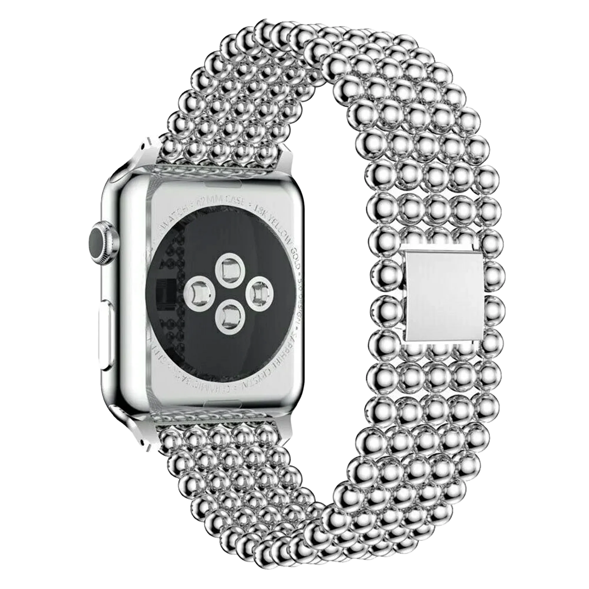 Apple Watch Beaded Steel Strap (Silver)