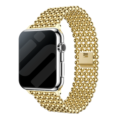 Apple Watch Beaded Steel Strap (Gold)