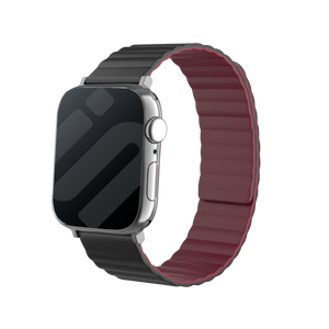 Apple Watch Magnetic Silicone Strap (Black/Red)