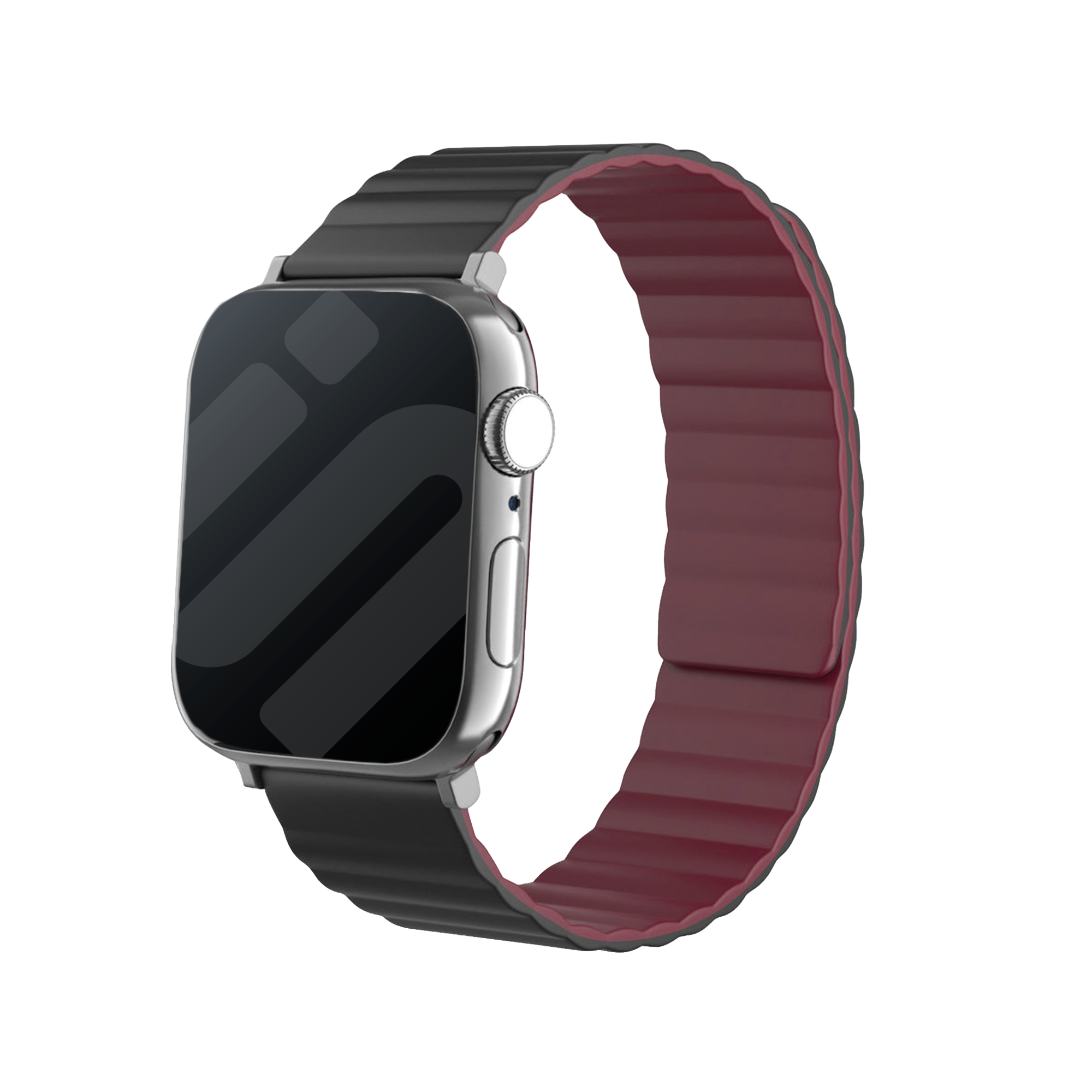 Correa silicona magnético Apple Watch (negro/rojo)