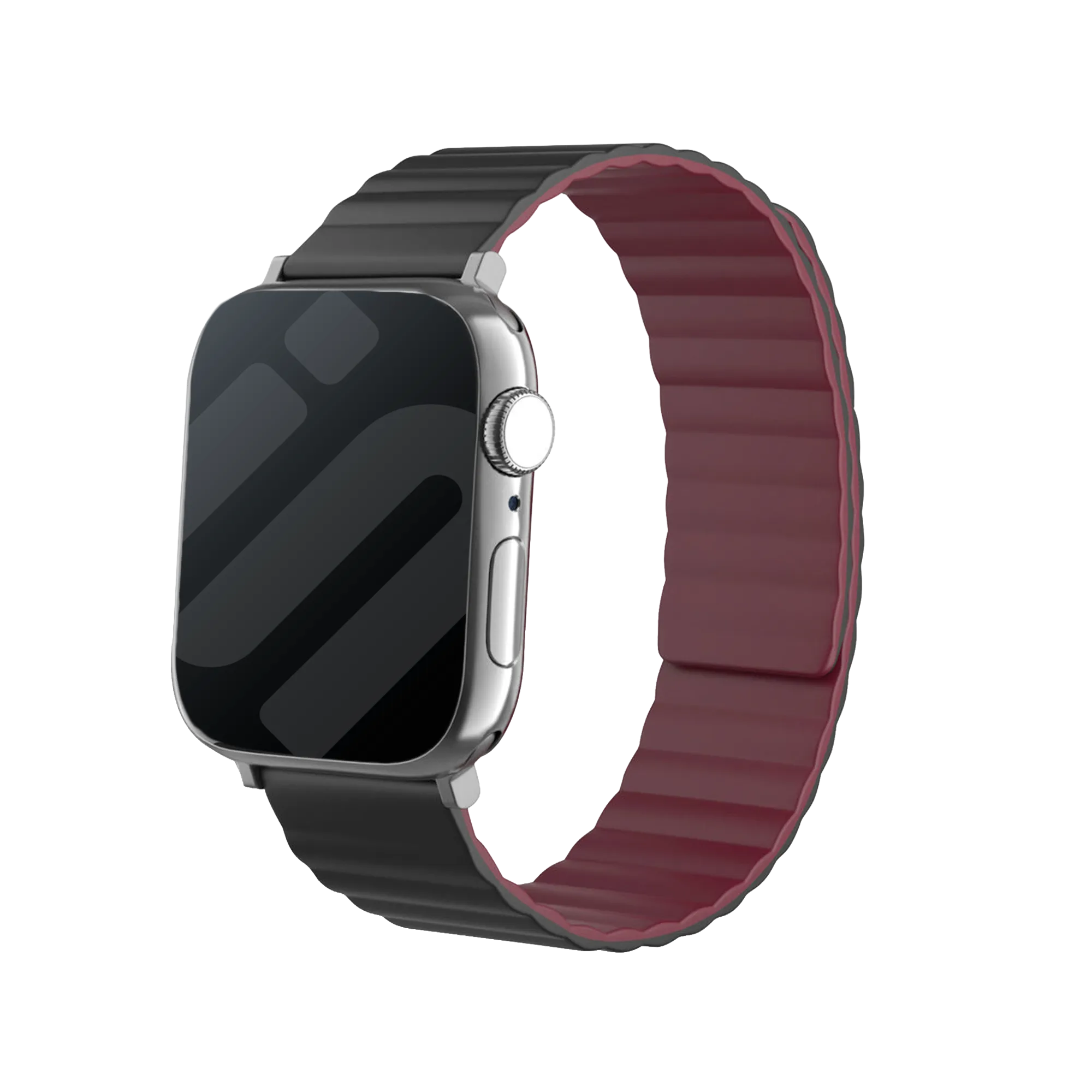 Correa silicona magnético Apple Watch (negro/rojo)