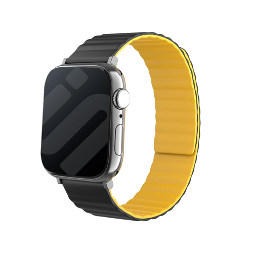 Correa silicona magnético Apple Watch (negro/amarillo)