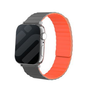 Correa silicona magnético Apple Watch (gris/naranja)