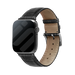 Correa cuero patrón cocodrilo Apple Watch (negro)