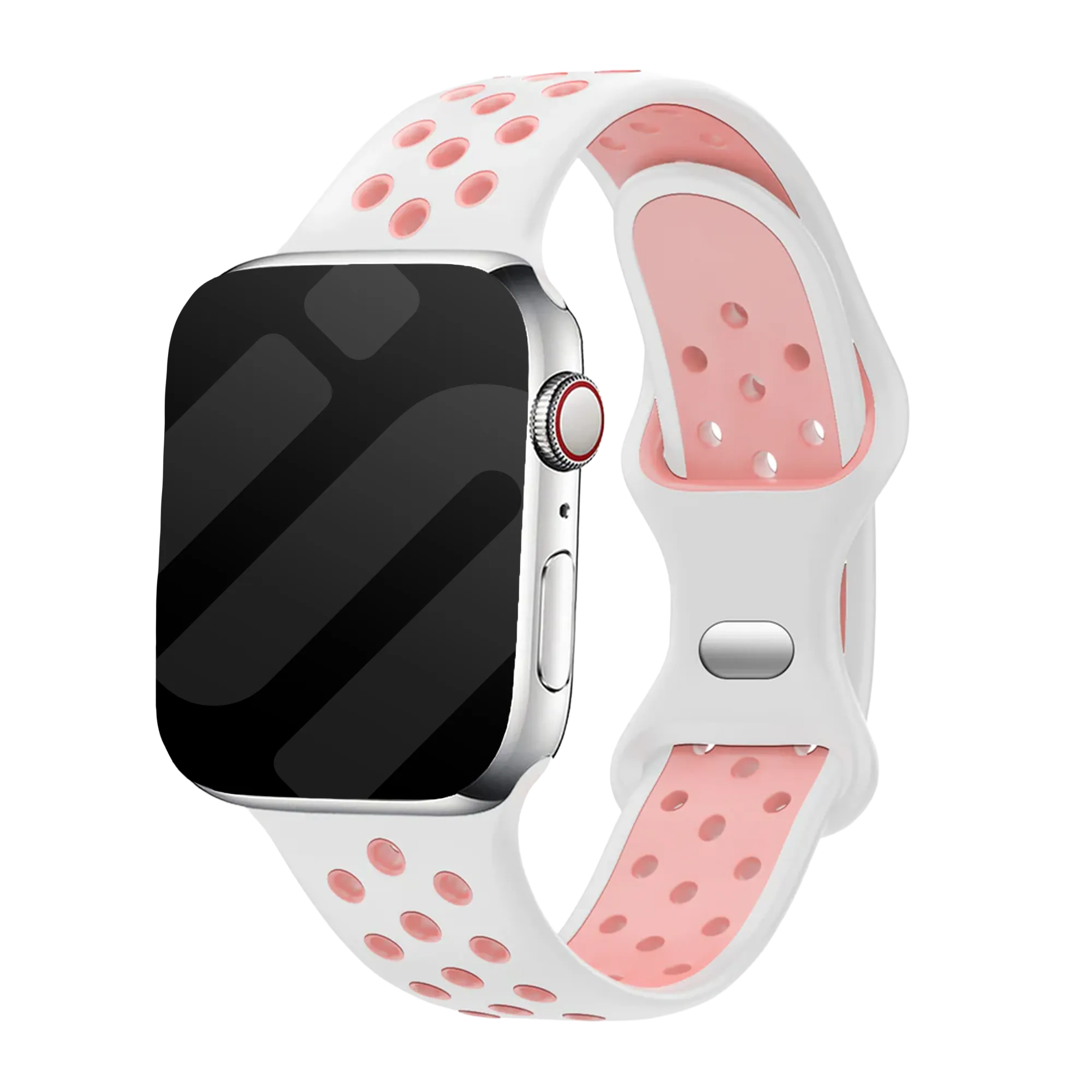 Correa deportiva Apple Watch (blanco/rosa)