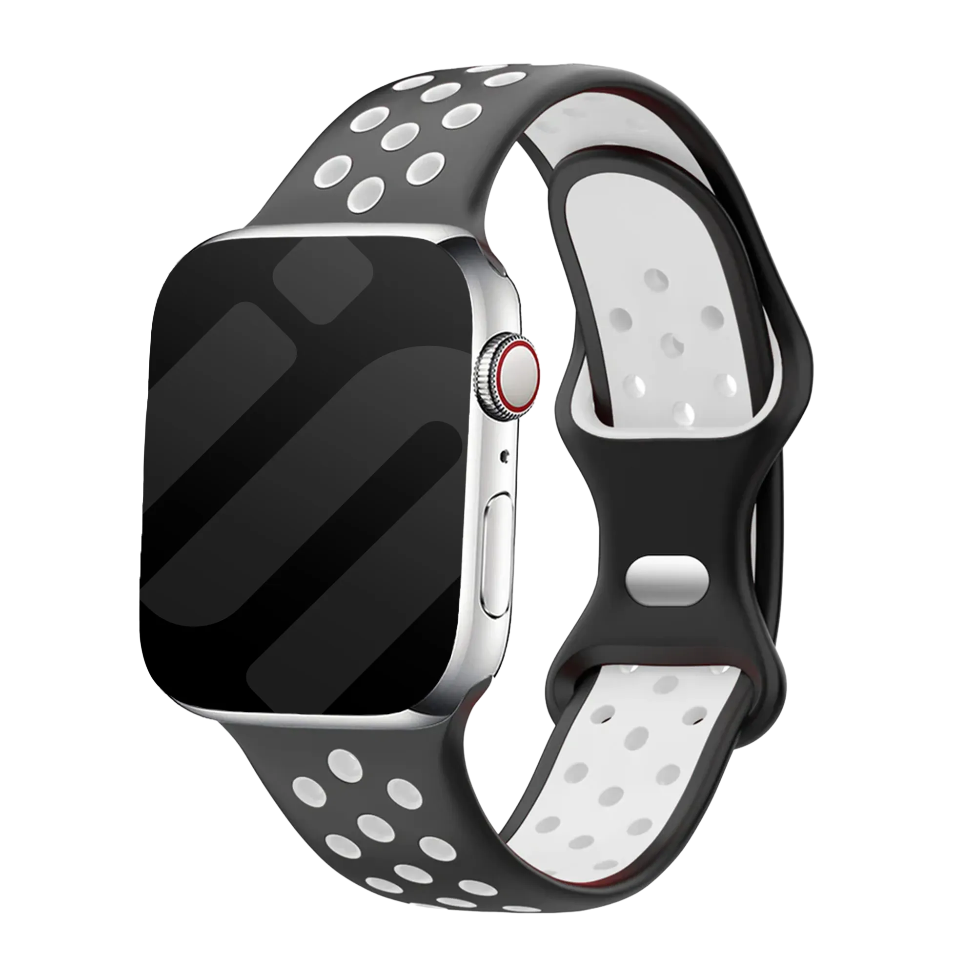 Correa deportiva Apple Watch (negro/blanca)