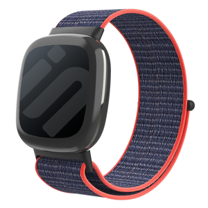 Fitbit Versa 4 Nylon Strap (Pink/Indigo)