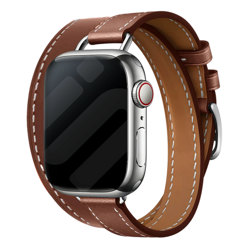 Correa cuero Double Tour Apple Watch (marrón)