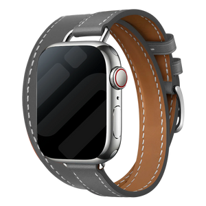 Correa cuero Double Tour Apple Watch (gris)