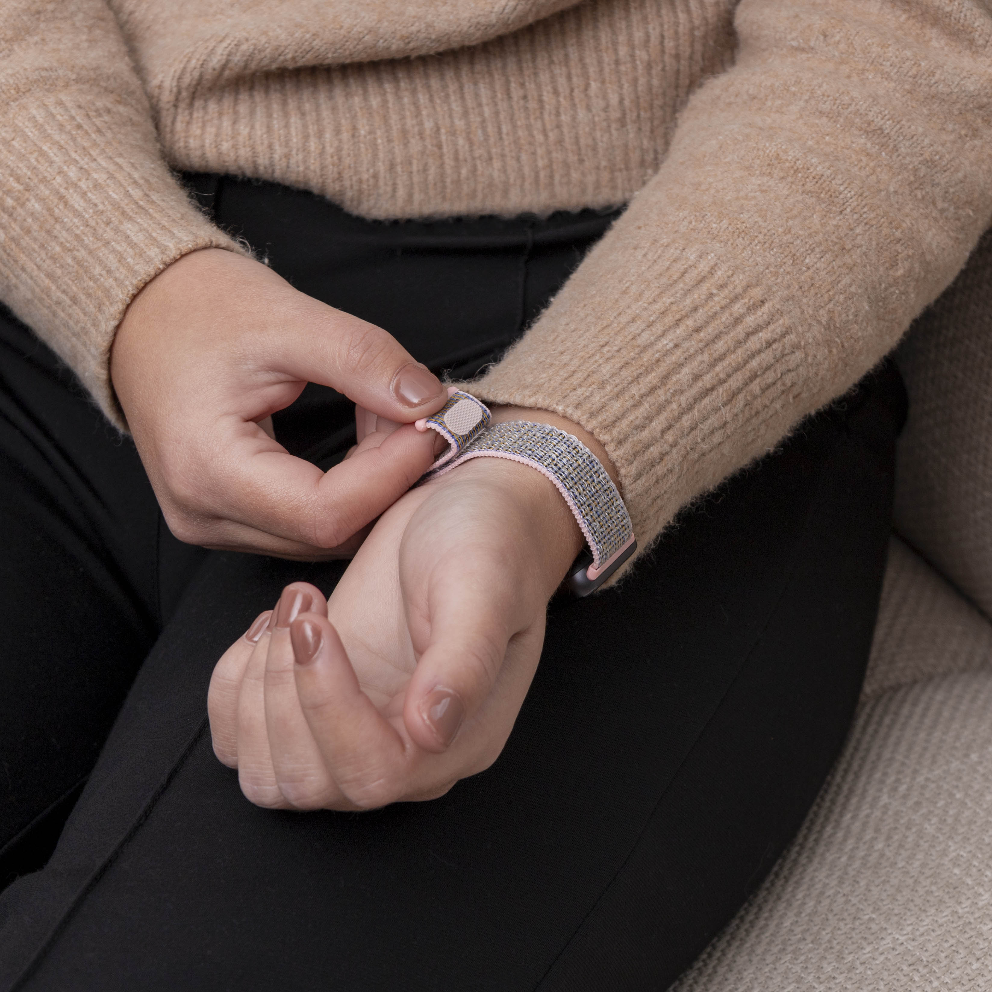 Correa nylon Huawei Band 9 (rosa)