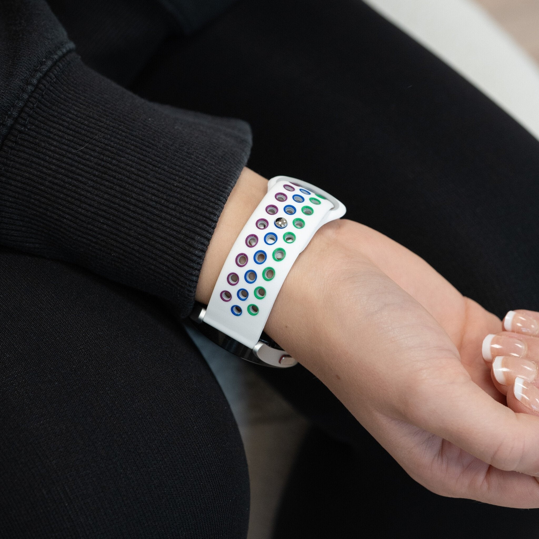 Bandz Correa depotiva 'Deluxe' Coros Apex 42mm (blanco/arcoiris)