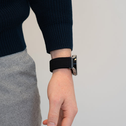 Bandz Pebble Round 2 - 20mm Woven Nylon Strap (Black)