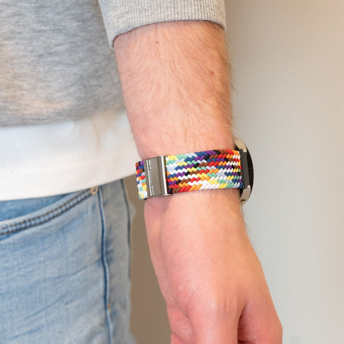 Bandz Samsung Galaxy Watch 5 Pro Woven Nylon Strap (Rainbow)