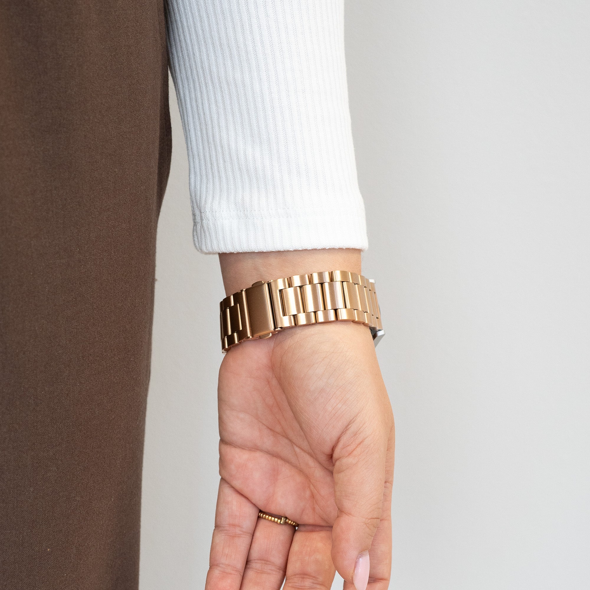 Bandz Garmin Vivomove Trend Steel Strap 'Classic' (Rose Gold)