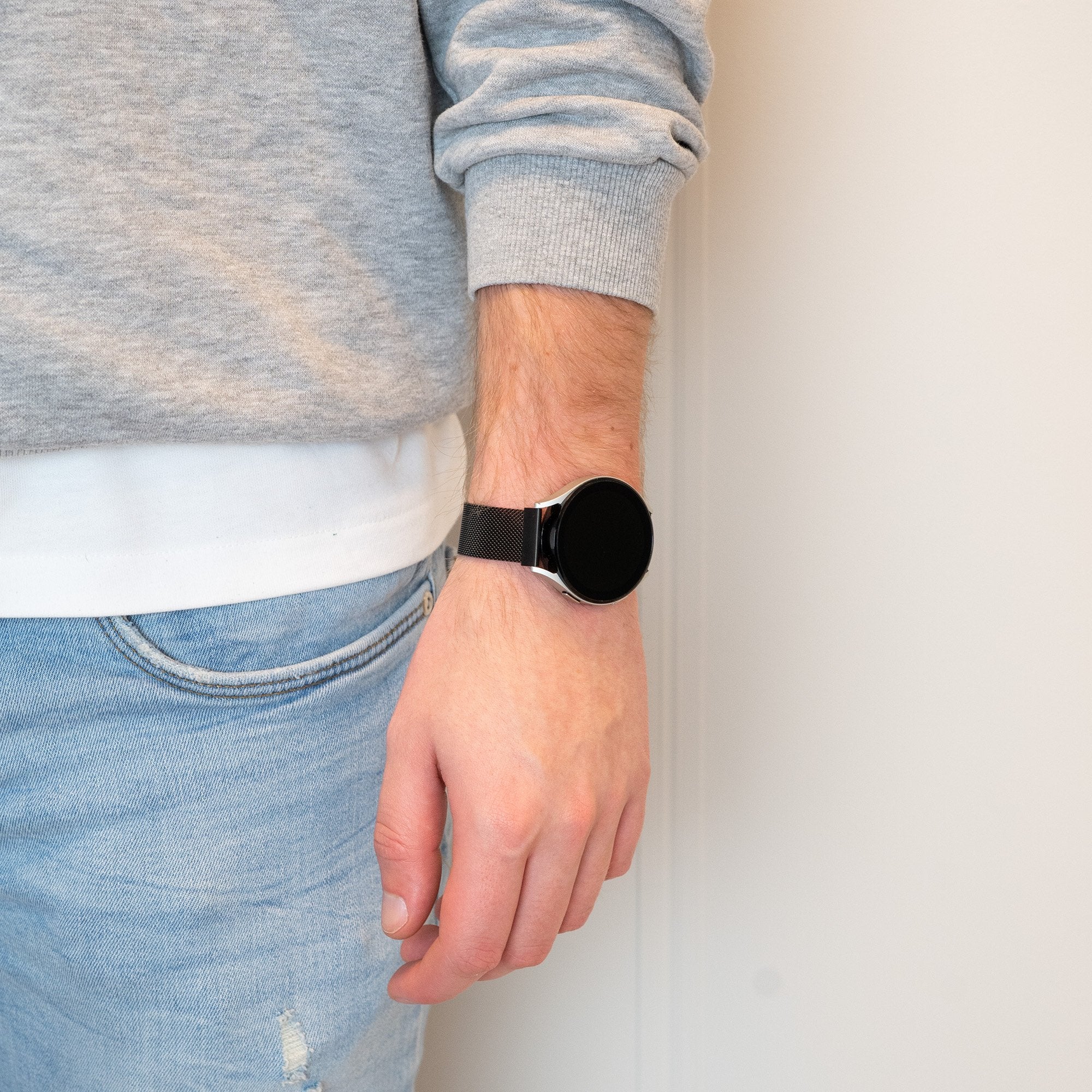 Bandz Correa milanesa Loop Garmin Vivomove Luxe (negro)