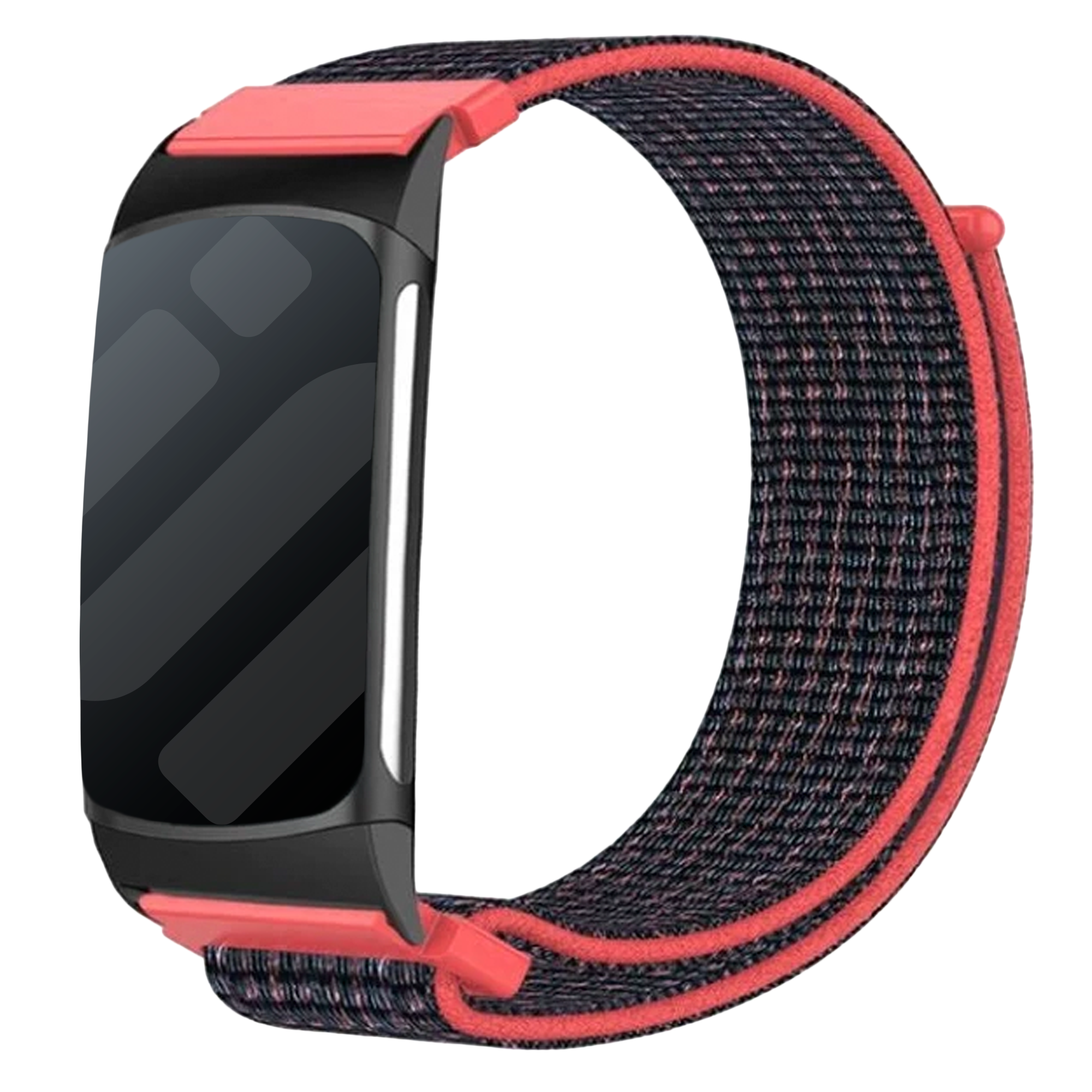 Correa nylon Fitbit Charge 6 (coral/negro)