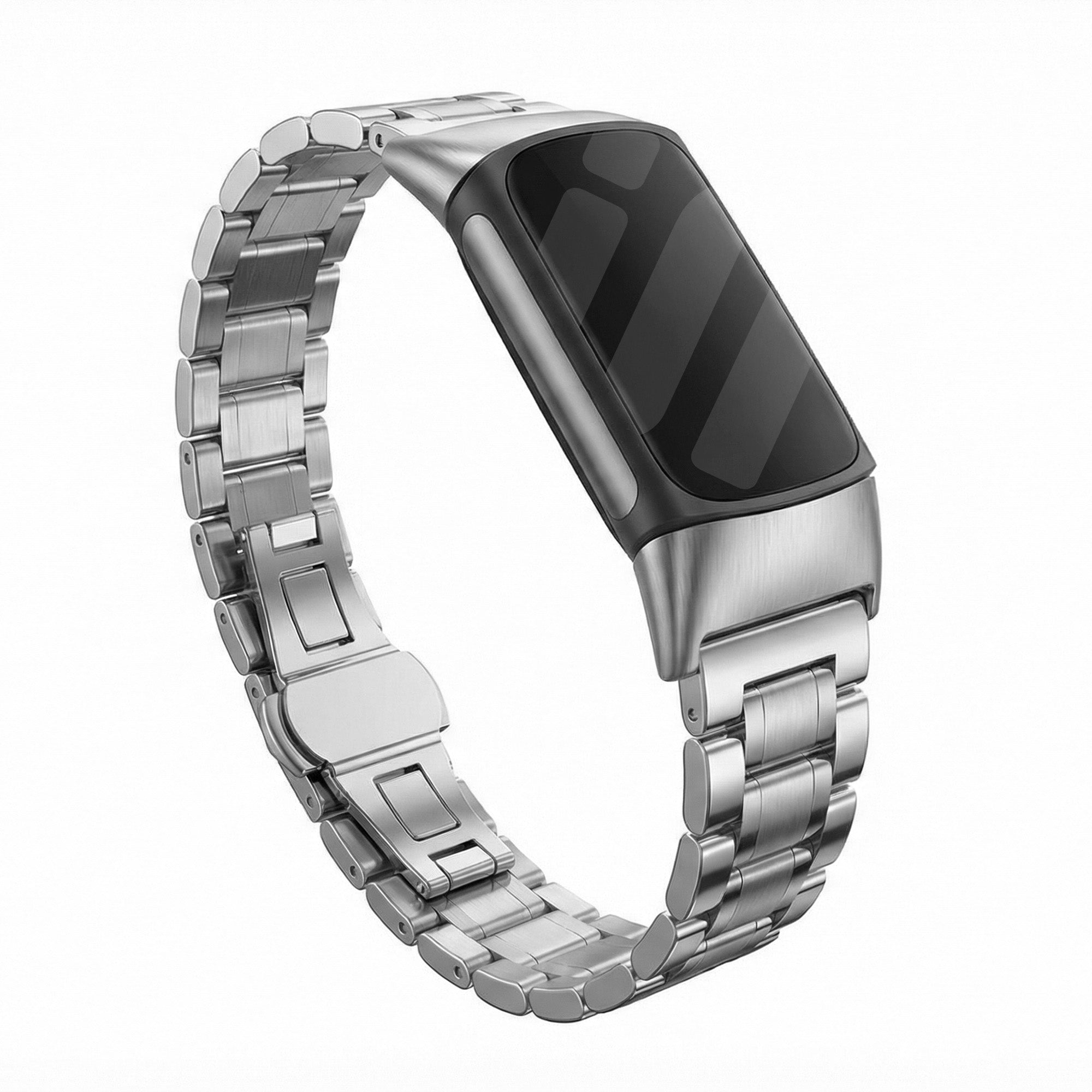 Fitbit Charge 5 Metal Link Strap (Silver)