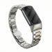 Correa de eslabones de metal Fitbit Charge 5 (plata/rosa)