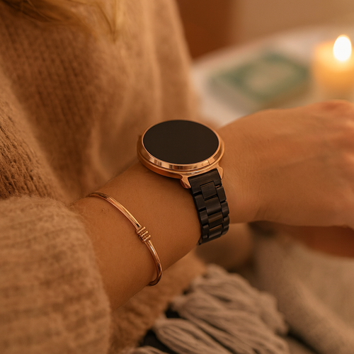 Bandz Correa acero 'Classic' Pebble Round 2 - 14mm (negro)